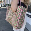 Blockprint tas - groen/roze
