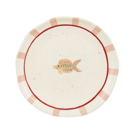 Dinerbord Ariane gele vis  - geel/roze