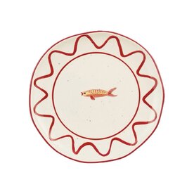 Dinerbord Ariane  vis geel - rood/geel