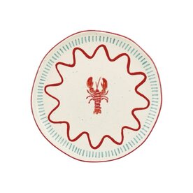 Dinerbord Ariane kreeft - rood/blauw