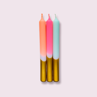 Dip dye kaarsen Christmas - firework  - Pink Stories