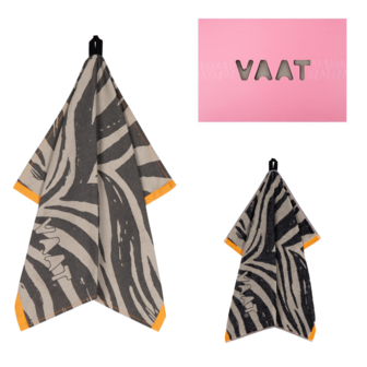 Gift set I love zebra - theedoek en handdoek - black / sand - VAAT Amsterdam