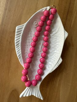 Kralen ketting - donker roze 