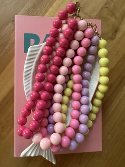 Kralen ketting - geel
