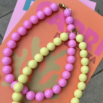 Kralen ketting - geel
