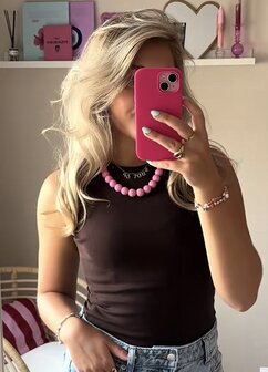 Kralen ketting - roze
