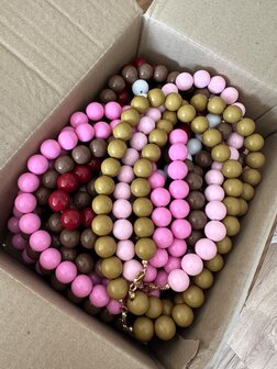 Kralen ketting - olijf groen