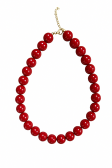 Kralen ketting - donker rood