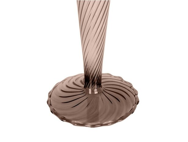 Kandelaar swirl glas chocolade bruin