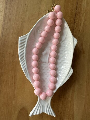 Kralen ketting - licht roze 
