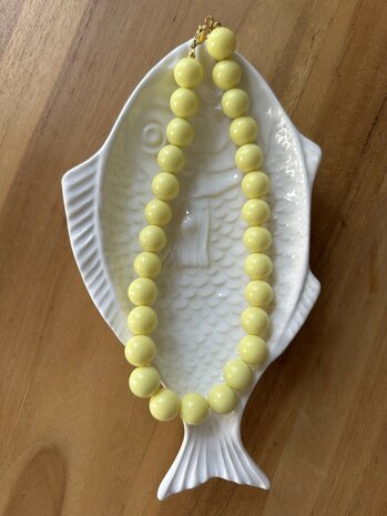 Kralen ketting - geel
