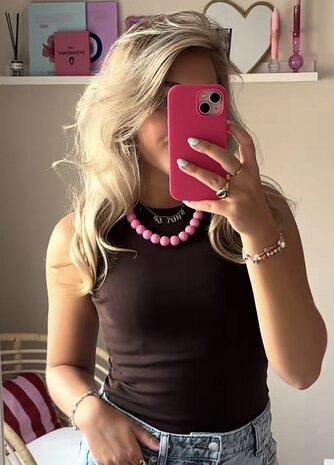 Kralen ketting - roze