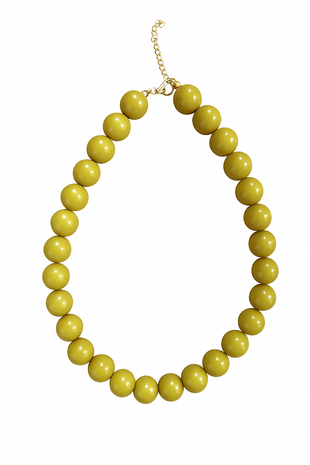 Kralen ketting - olijf groen