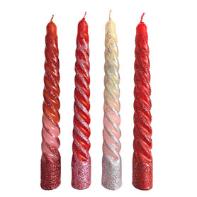 Palette Amsterdam - dip dye glitter kaarsen - set van 4 - Merry Lights