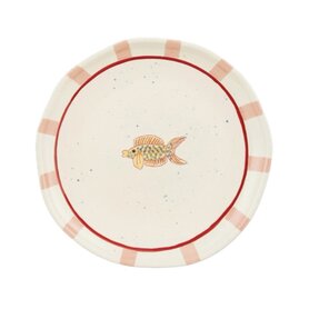 Dinerbord Ariane gele vis  - geel/roze