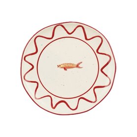 Dinerbord Ariane  vis geel - rood/geel