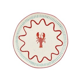 Dinerbord Ariane kreeft - rood/blauw